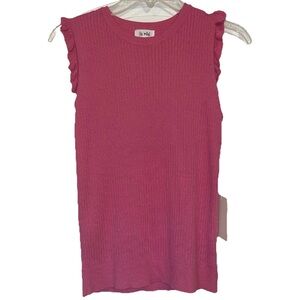LA MIEL New with tags Pink Ribbed Ruffled Tank Top
